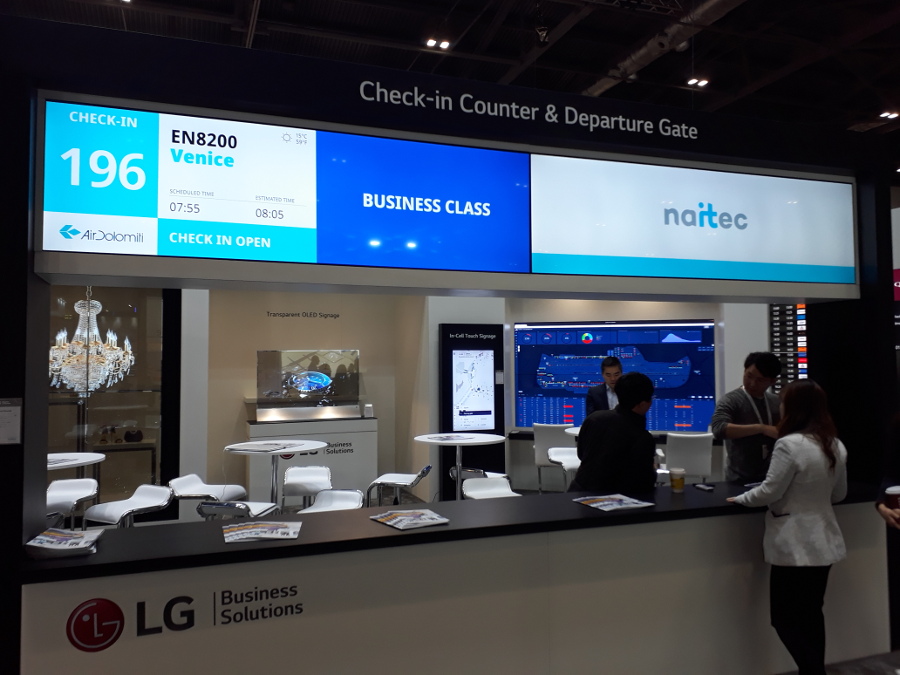 Naitec FIDS at LG boot during PTE London